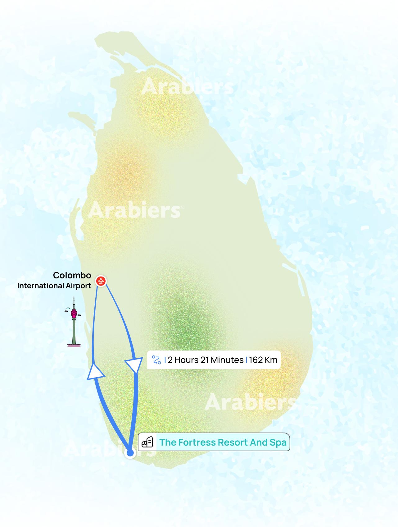 Distance from airport to Fortress Resort