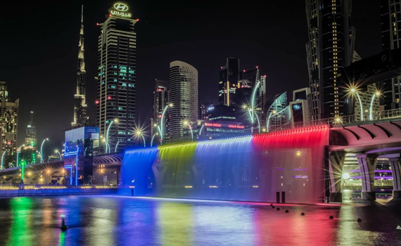 Visit Waterfall in the Dubai Canal 