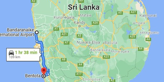 Golden beach and palm trees in Bentota, Sri Lanka – top tourist attractions
